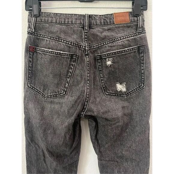 BDG Urban Outfitters High Waisted Slim Straight Jean Distressed in Washed Black. - Picture 10 of 13